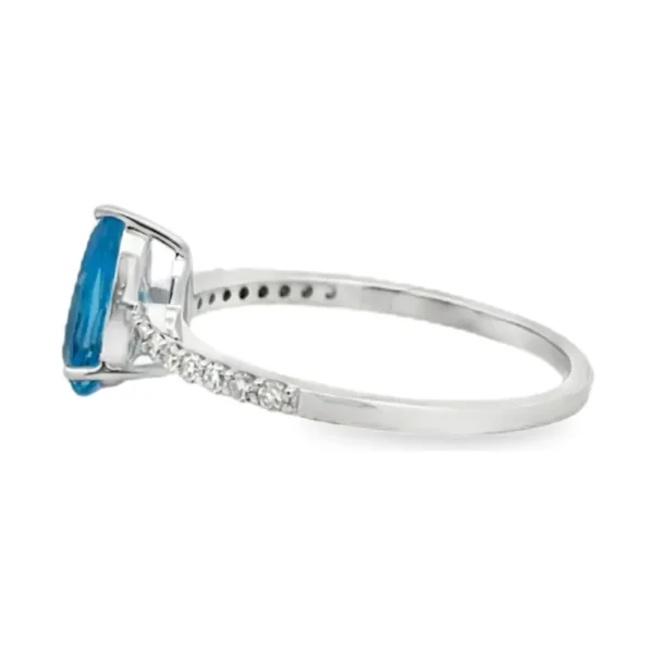 Blue Topaz Diamond Ring