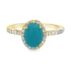 Turquoise Halo Diamond Ring