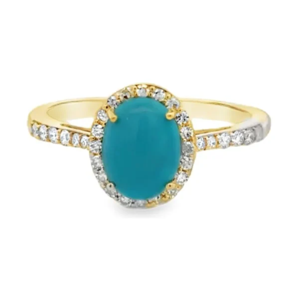 Turquoise Halo Diamond Ring