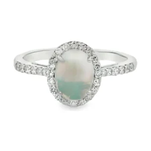 Opal Halo Diamond Ring