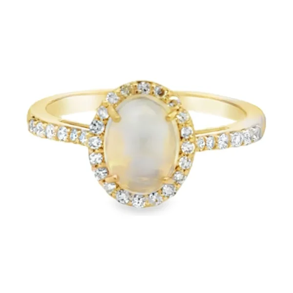 Oval Opal Halo Ring