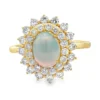 Opal Halo Diamond Ring