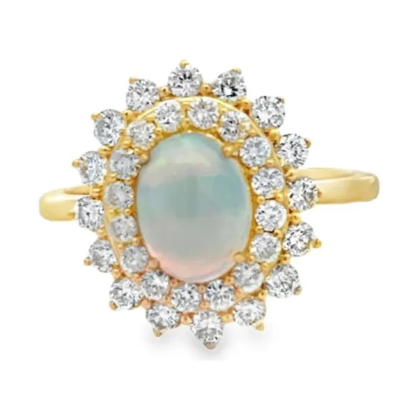 Opal Halo Diamond Ring
