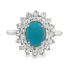 Turquoise Diamond Halo Ring