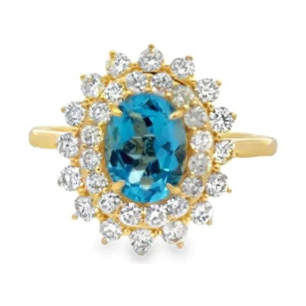 Oval Blue Topaz Ring