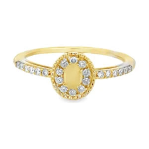 Oval Halo Opal Ring