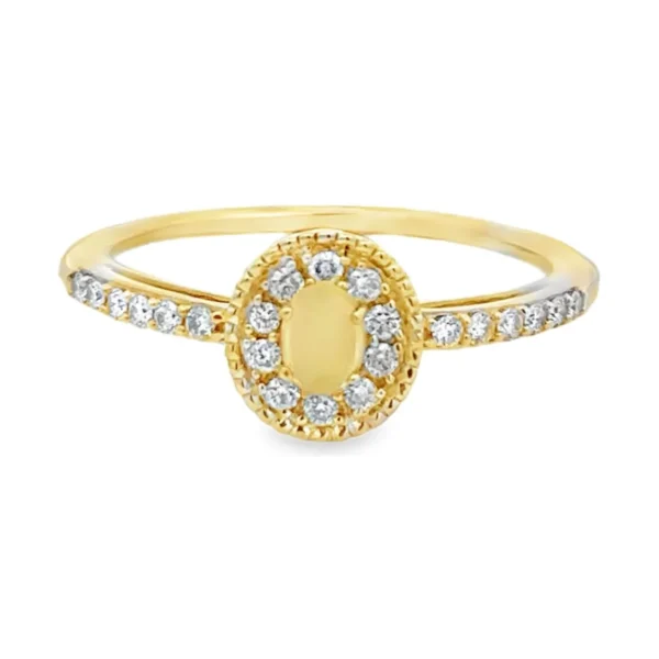 Oval Halo Opal Ring