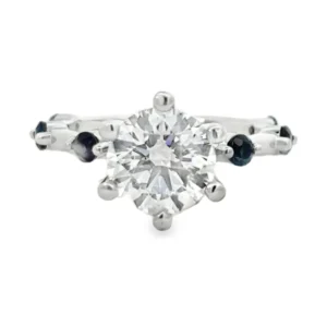 Round Diamond Sapphire Ring