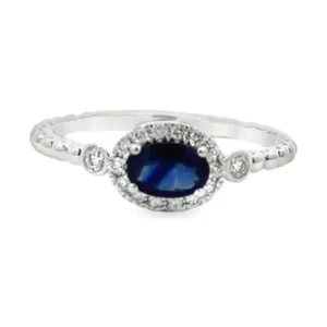 Oval Sapphire Halo Ring