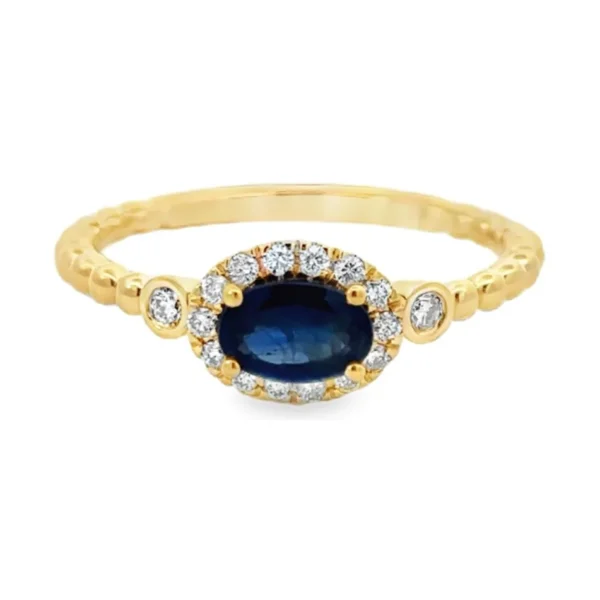 Oval Sapphire Halo Ring