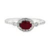 Oval Ruby Halo Ring