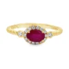 Oval Ruby Halo Ring