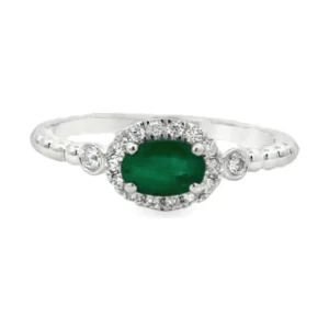 Oval Emerald Halo Ring