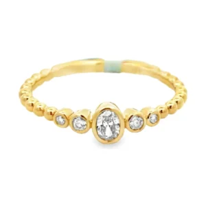 Beaded Diamond Band Ring