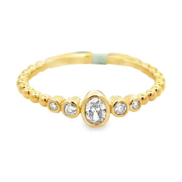 Beaded Diamond Band Ring