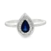 Pear Sapphire Halo Ring