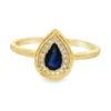 Pear Sapphire Halo Ring