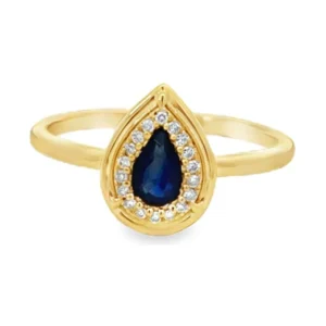 Pear Sapphire Halo Ring