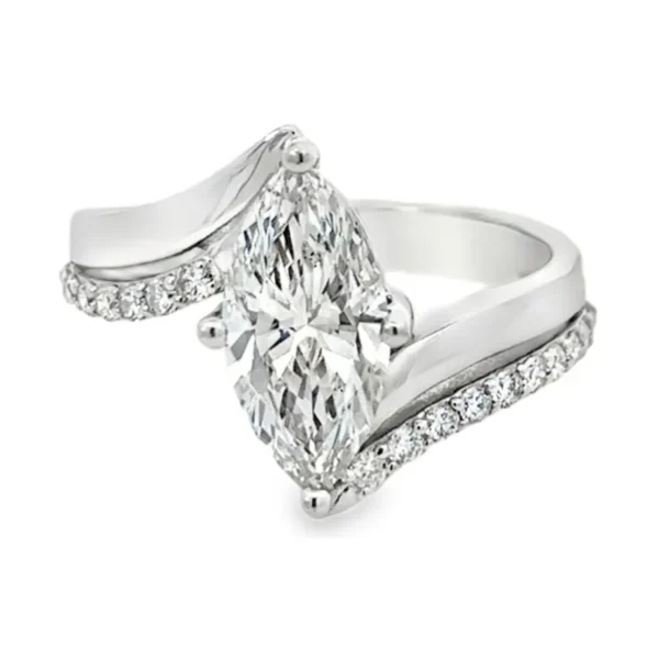 Marquise Diamond Bypass Ring