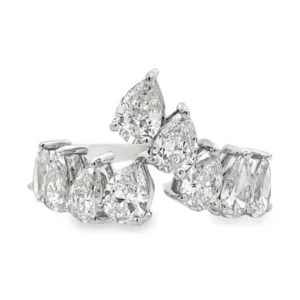 Pear Diamond Cluster Ring