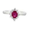 Oval Ruby Halo Ring