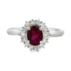 Oval Ruby Halo Ring