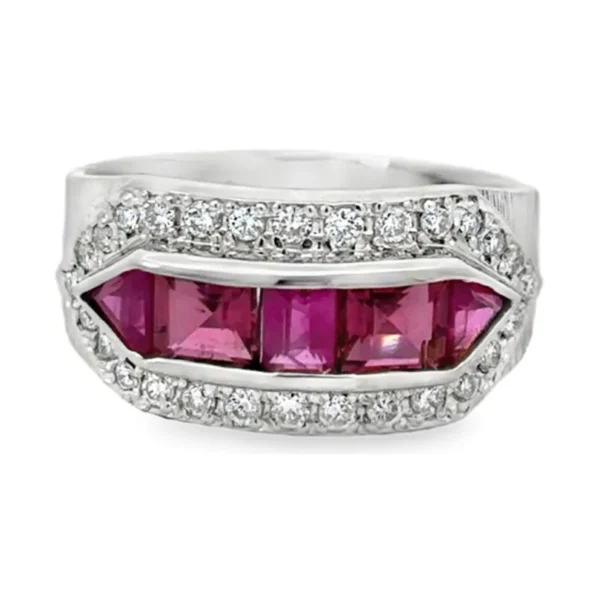 Pink Gemstone Halo Ring
