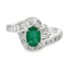 Emerald Diamond Bypass Ring