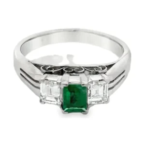 Emerald Three Stone Ring