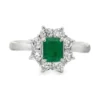 Emerald Halo Ring