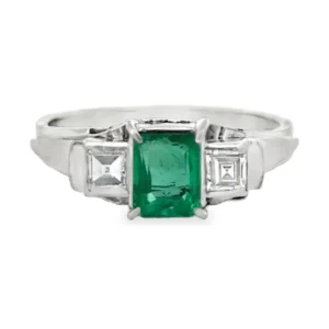 Emerald Three Stone Ring