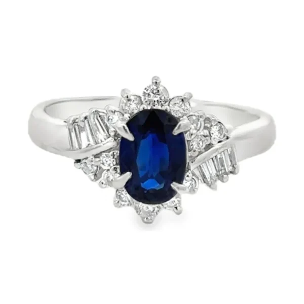 Oval Sapphire Diamond Ring