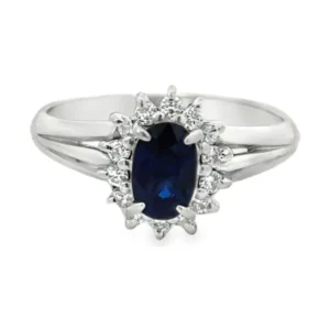 Oval Sapphire Halo Ring