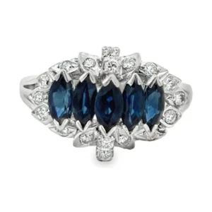 Marquise Sapphire Diamond Ring