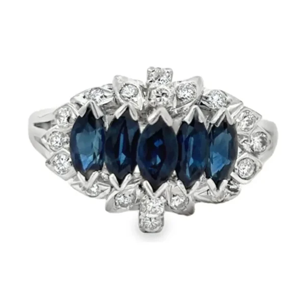 Marquise Sapphire Diamond Ring