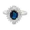 Oval Sapphire Halo Ring