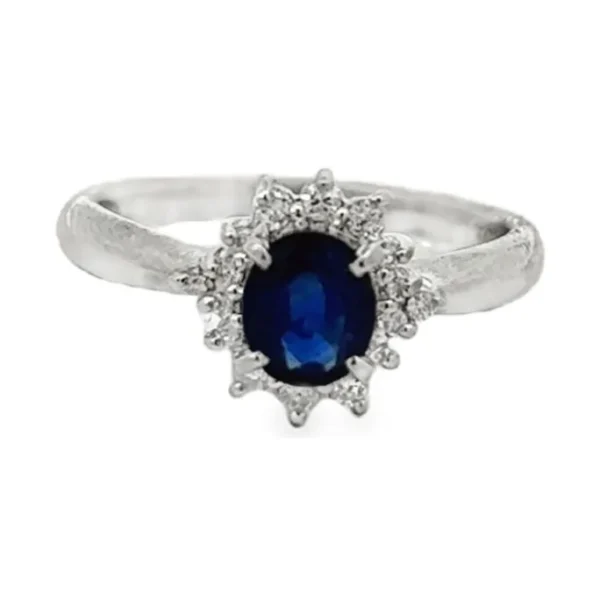 Oval Sapphire Halo Ring