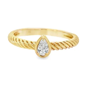Pear Diamond Cable Ring