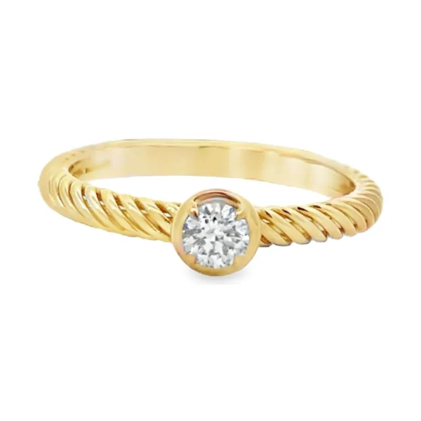 Twisted Diamond Solitaire Ring