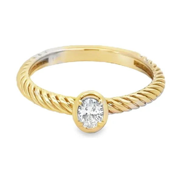 Oval Diamond Cable Ring