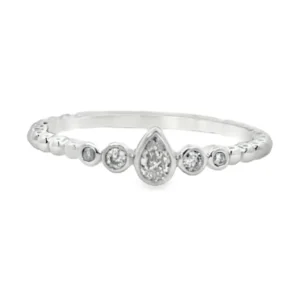 Pear Diamond Beaded Band