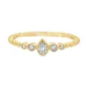 Pear Diamond Beaded Band