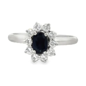 Oval Gemstone Halo Ring