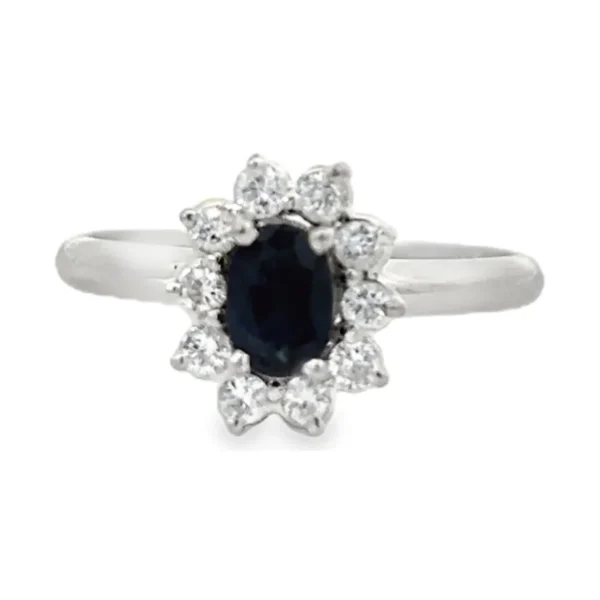 Oval Gemstone Halo Ring