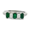 Emerald Diamond Band Ring