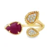 Pear Ruby Diamond Ring