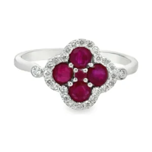 Clover Ruby Diamond Ring