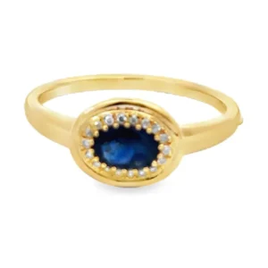 Oval Sapphire Halo Ring