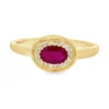 Oval Ruby Halo Ring