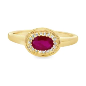 Oval Ruby Halo Ring